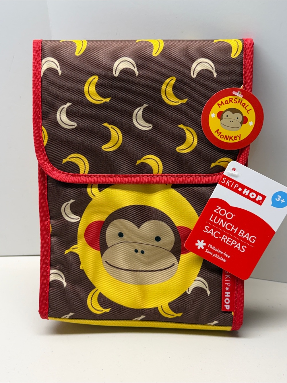 Skip Hop Marshall Monkey Brown, Yellow & Red Kids Lunch Bag